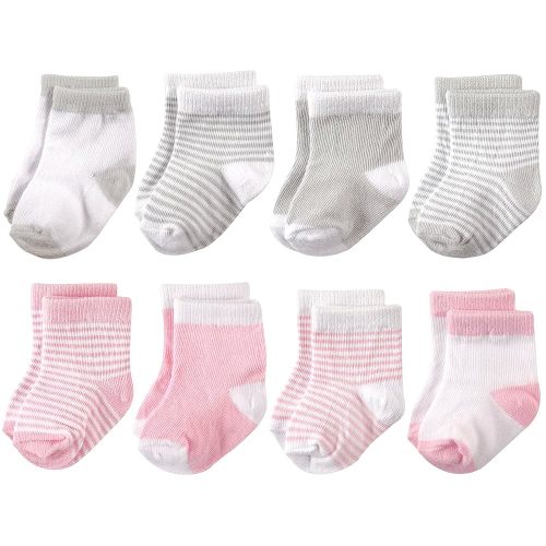 Hudson Baby Baby Girls' Cotton Rich Newborn and Terry Socks