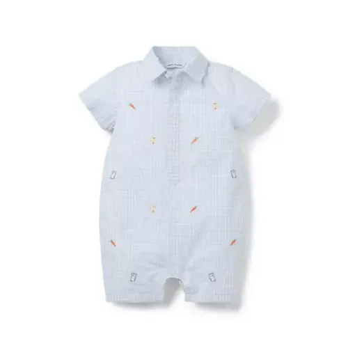 Baby Light Blue Gingham The Gingham Garden Baby Romper by Janie and Jack
