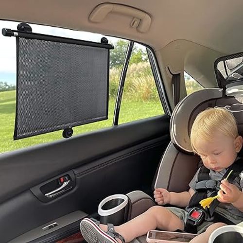 EcoNour Side Window Sunshade for Baby (2 Pack) with Headrest Hook | Window Shades for Baby | Back Window Sun Shade for Car fits SUV and Trucks (18" x 20")