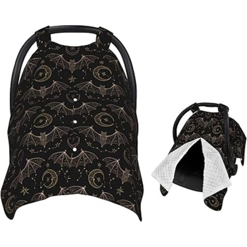 Night Bat Moon Baby Car Seat Canopy Nursing Cover for Newborn Car Seat Breastfeeding Covers Blanket Newborn Shower Gift