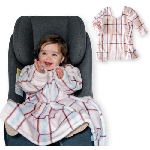 Buckle Me Baby Car Seat Blanket - Wearable Car Seat Blankets for Babies - Carseat Blanket Made from Cozy Warm Sherpa for Winter and Fall - Cover, Poncho, Jacket Alternative for Kids and Babies