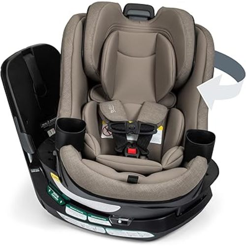 Britax Galaxy360 Slim Rotating Convertible Car Seat, 2-in-1 Rotating Car Seat for Infants & Toddlers with 360 SwivelSmooth Steel Ring, Extended Rear-Facing and ClickTight Installation – Pebble