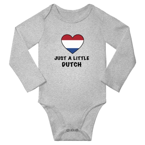 Just a Little Dutch Baby Long Sleeve Bodysuit (Gray, 6 Months)