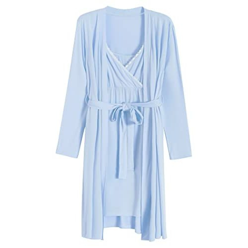 Latuza Women's Viscose Nursing Nightgown and Robe Set