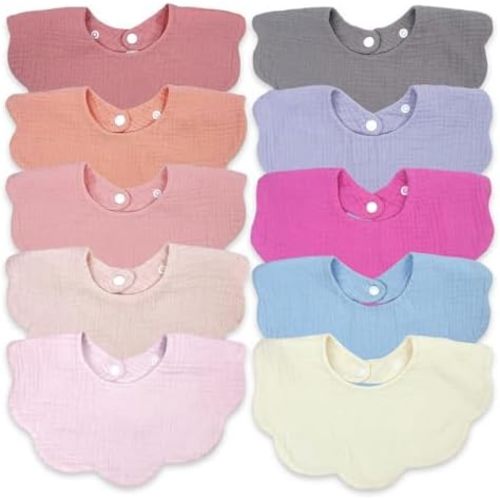 Muslin Bibs, 10 Pack