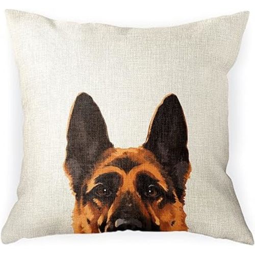 WIRESTER Sofa Pillow Case, Decorative Throw Pillow Cushion Cover for Home Office 18 x 18 Inch, Black Tan German Shepherd Dog