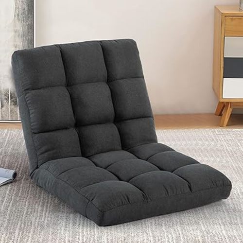 Floor Chair with Back Support Folding Chair with 6 Adjustable Position, Padded Sleeper Bed, Floor Gaming Chair, Meditation Chair for Adults
