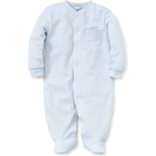 Simple Stripe Footie, Blue - Kissy Kissy Rompers | Maisonette