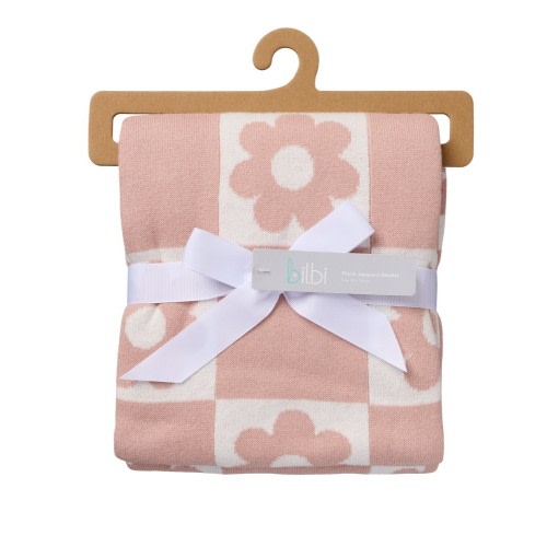 Bilbi Blanket Jaquard Floral Dusty Pink
