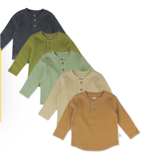 5-Pack Waffle Henley | Honest Baby Clothing
