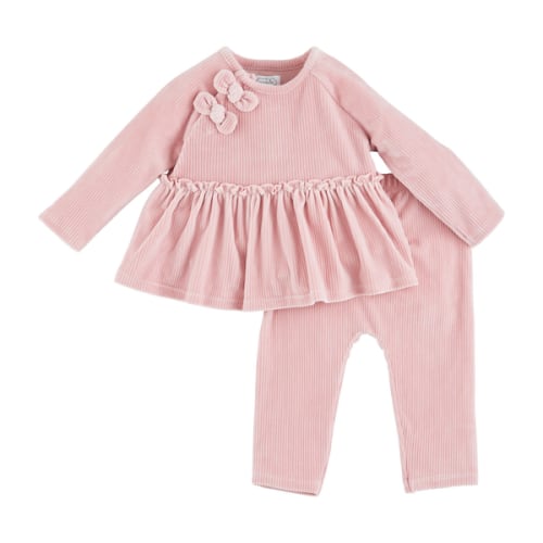 Pink Velour Baby Outfit