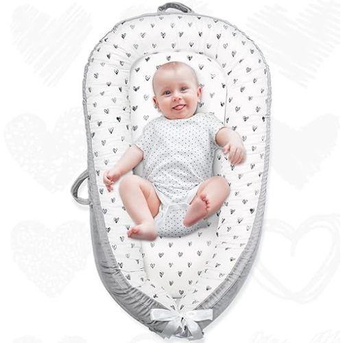 Baby Lounger,Portable Cosleeper, Polyester Cotton Infant Nest Cover, Comfortable Newborn Lounger, Ultra Baby Shower, Travel Baby Bed