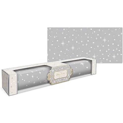 Lady Jayne Dove Gray With Stars Baby Powder Scented Drawer Liners -- 6 Sheets