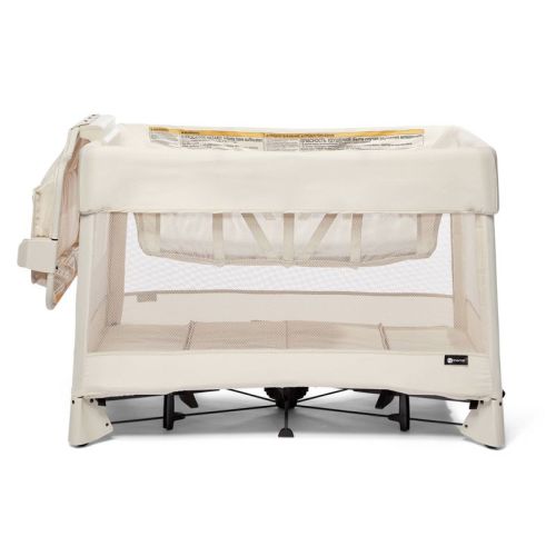 4moms Breeze Plus Playard Easy, One-Handed Setup with Removable Bassinet & Flip Changer - Birch