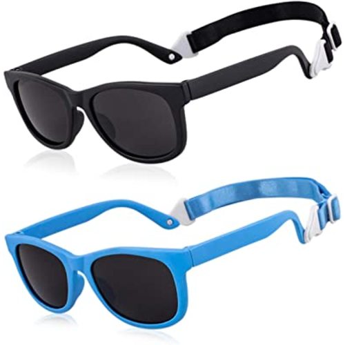 MAXJULI Baby Infant Sunglasses Safe, Soft, With Adjustable Strap 0-24 Months BPA Free 7002
