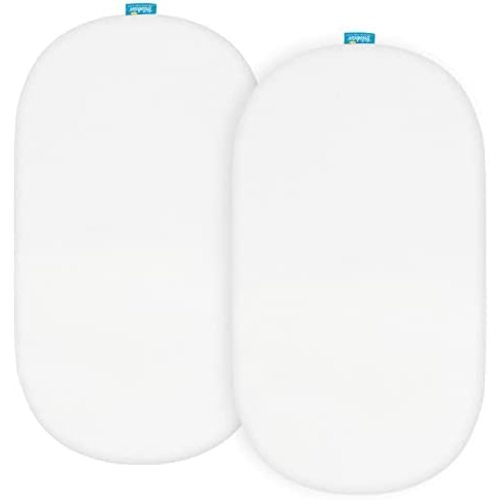 100% Organic Cotton Bassinet Sheets Compatible with Graco Sense2Snooze Bassinet, 2 Pack, Ultra Soft Bassinet Sheet for Baby, White