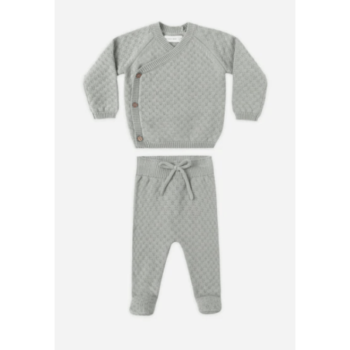 Knit Wrap Top + Pant Set || Steel Blue – Quincy Mae