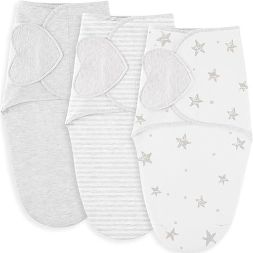 Susurration Swaddles for Newborns, 100% Cotton Baby Swaddle Sleep Sack, with Adjustable Velcro, Breathable and Durable Unisex Swaddle Sleep Sack, 3 Pack