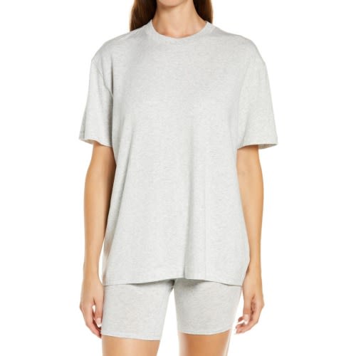 SKIMS Boyfriend T-Shirt, small, Light Heather Grey