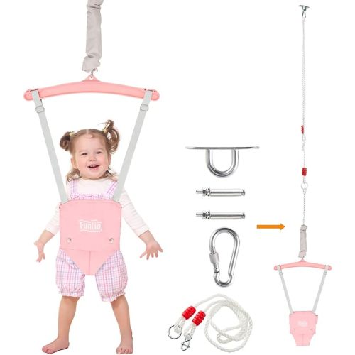 FUNLIO Pull pour bébé avec crochet de plafond pour 6 à 24 mois, pull de porte pour bébé pour jeu intérieur/extérieur, pull pour bébé avec chaîne réglable, facile à assembler et à ranger (avec un