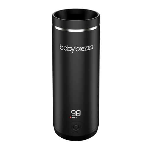 Baby Brezza Superfast Portable Baby Bottle Warmer – 67% Faster - Travel Breastmilk Warmer and Formula Warmer - Safe, Even Heating - Up to 9oz - No Adapters, Black