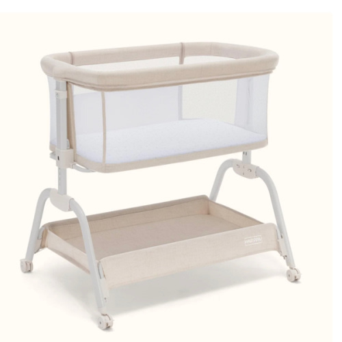 HARPPA Cuddly Lite | 2-in-1 Baby Bassinet & Bedside Sleeper for Newborns with Anti-Reflux Mattress | Adjustable Height, Attaches to Bed, CPSC Certified, Tool-Free Setup & Portable Wheels | Safe Co-Sleeping, Compact Design for Small Spaces, Ideal for Newbo