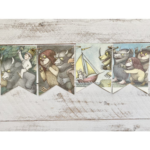 WHERE the WILD THINGS are book page banner garland bunting sign decoration
