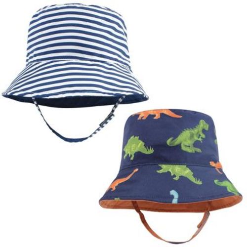 Hudson Baby Infant Boy Sun Protection Hat, Dino Stripe, 0-12 Months
