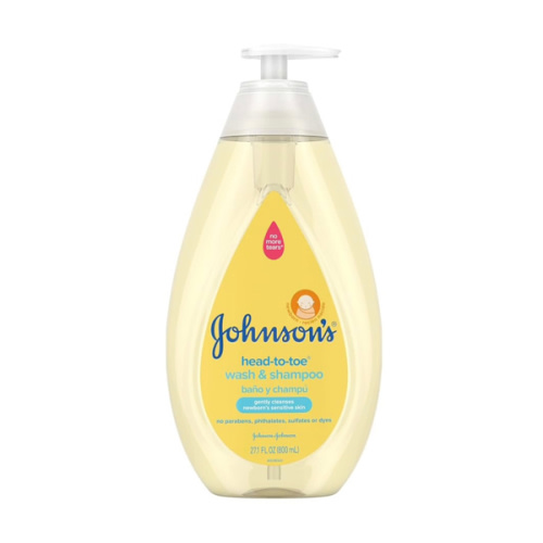 Johnson's Head-to-Toe Gentle Tear-Free Baby & Newborn Wash & Shampoo, Sulfate-, Paraben- Phthalate- & Dye-Free, Hypoallergenic Wash for Sensitive Skin & Hair, 27.1 fl. Oz
