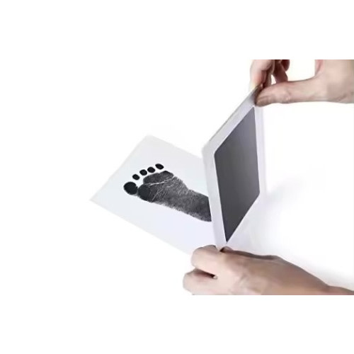 Clean Print Black Infant Footprinter Set (2 Inkpads & 4 Cards) | In His Hands