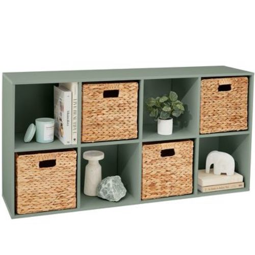 Best Choice Products 8-cube Bookshelf, 11in Display Storage System, Organizer W/ Removable Back Panels - Sage