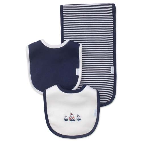 Sailboats Bib & Burp Set