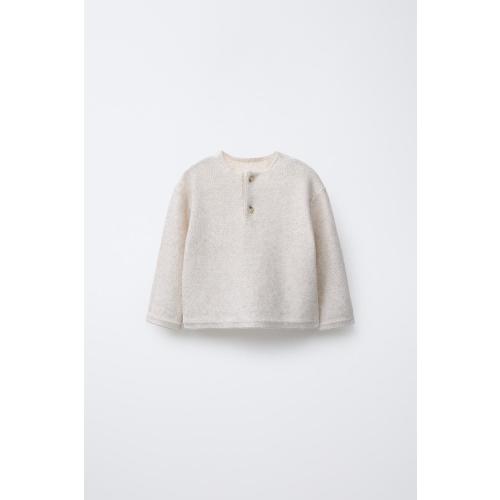 LINKS KNIT HENLEY SWEATER - Light beige | ZARA United States