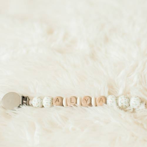 Daisy Personalized Pacifier Clip, Custom Name pacifier Clip, Newborn customized pacifier clip