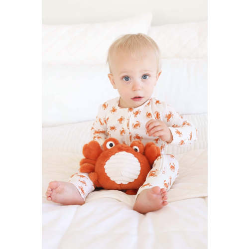 Cutie Crabs Bamboo Waffle Convertible Zip Romper
