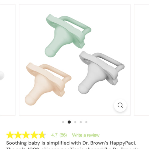 Dr. Brown’s® HappyPaci™ 100% Silicone One-Piece Pacifier