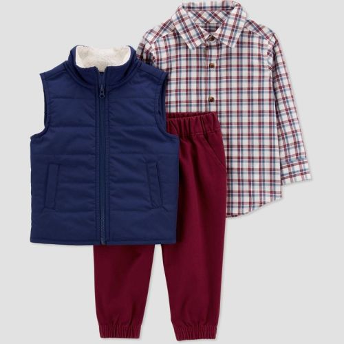 Carter's Just One You® Baby Boys' Vest Top & Bottom Set - Navy Blue/burgundy 18m