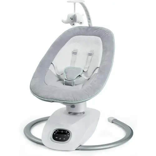 Momcozy CocoSway Baby Swing for Infants to Toddler, 3D-Motion Electric Baby Swing with 6 Motions & 4-Speeds, Remote Control, Infant Swing with 8 Preset Lullabies for Baby Boy Girl Up to 20 lbs