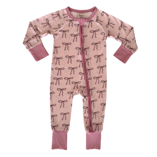 Pink Bow Zipper Romper – In my Jammers
