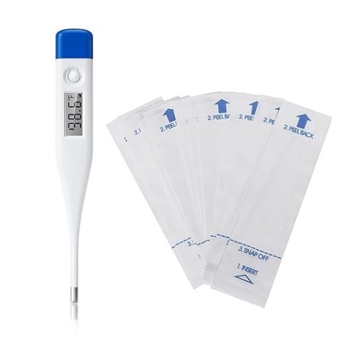 [Value Bundle] Berrcom Digital Thermometer DT007 & Berrcom Disposable Digital Thermometers Probe Covers Set of 100 for Adults and Kids DT100TZ