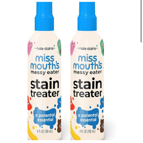 Miss Mouth's Messy Eater Stain Treater Spray - 4oz 2 Pack Stain Remover - Newborn & Baby Essentials - No Dry Cleaning Food, Grease, Coffee Off Laundry, Underwear, Fabric
