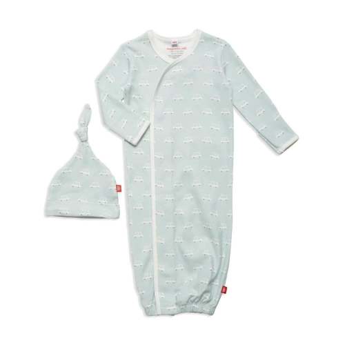 beep beep time for sleep organic cotton magnetic open bottom gown + ha – Magnetic Me