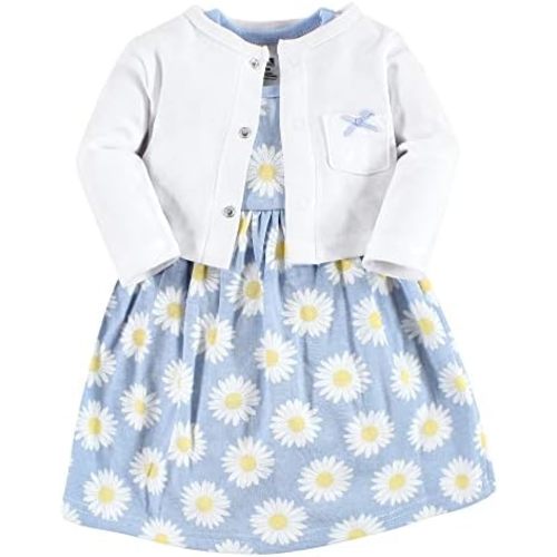 Hudson Baby Baby Girls' Cotton Dress and Cardigan Set