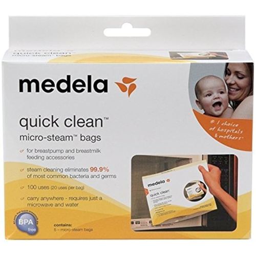 Medela Quick Clean MicroSteam Bags Economy Pack of 4 Retail Boxes (20 Bags Total)