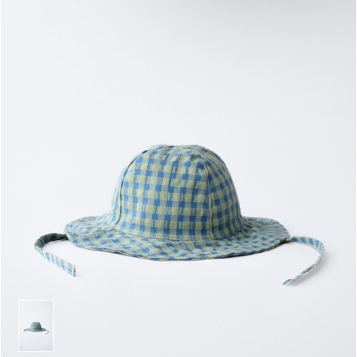 GINGHAM HAT - Blue / Green | ZARA Canada