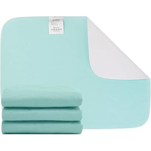 Waterproof Washable Bed Pads - Pack of 3 | Reusable Incontinence Pads for Kids and Pets | 18" x 24"