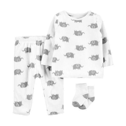 3-Piece Fleece Outfit Set - Ivory - 3M