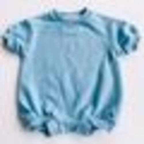 short sleeve bubble romper - sky blue / NB