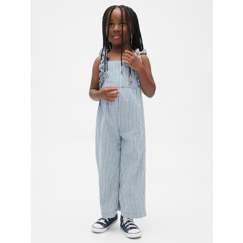 Baby & Toddler Denim Stripe Ruffle Jumpsuit