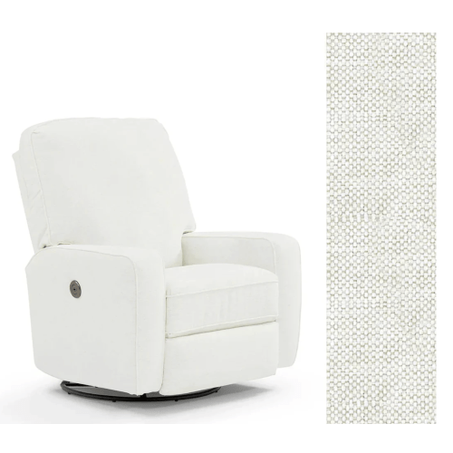 Storytime by Best Chairs Bilana Power Swivel Glider Recliner - Snow (21557)